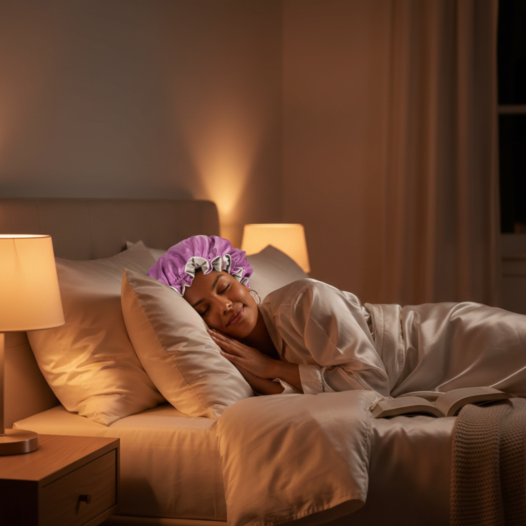 Orchid Satin Bonnet