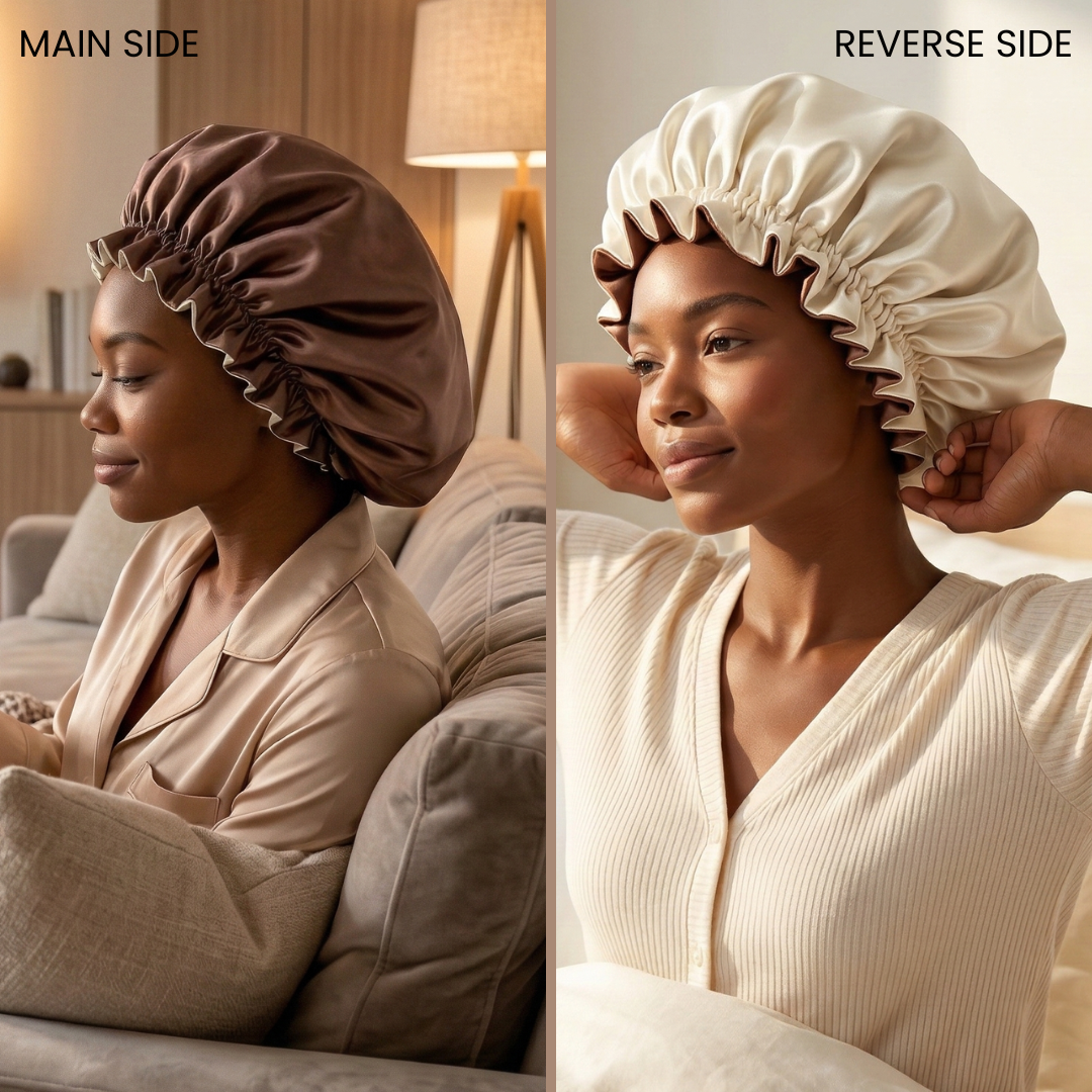 Rustic Brown Satin Bonnet