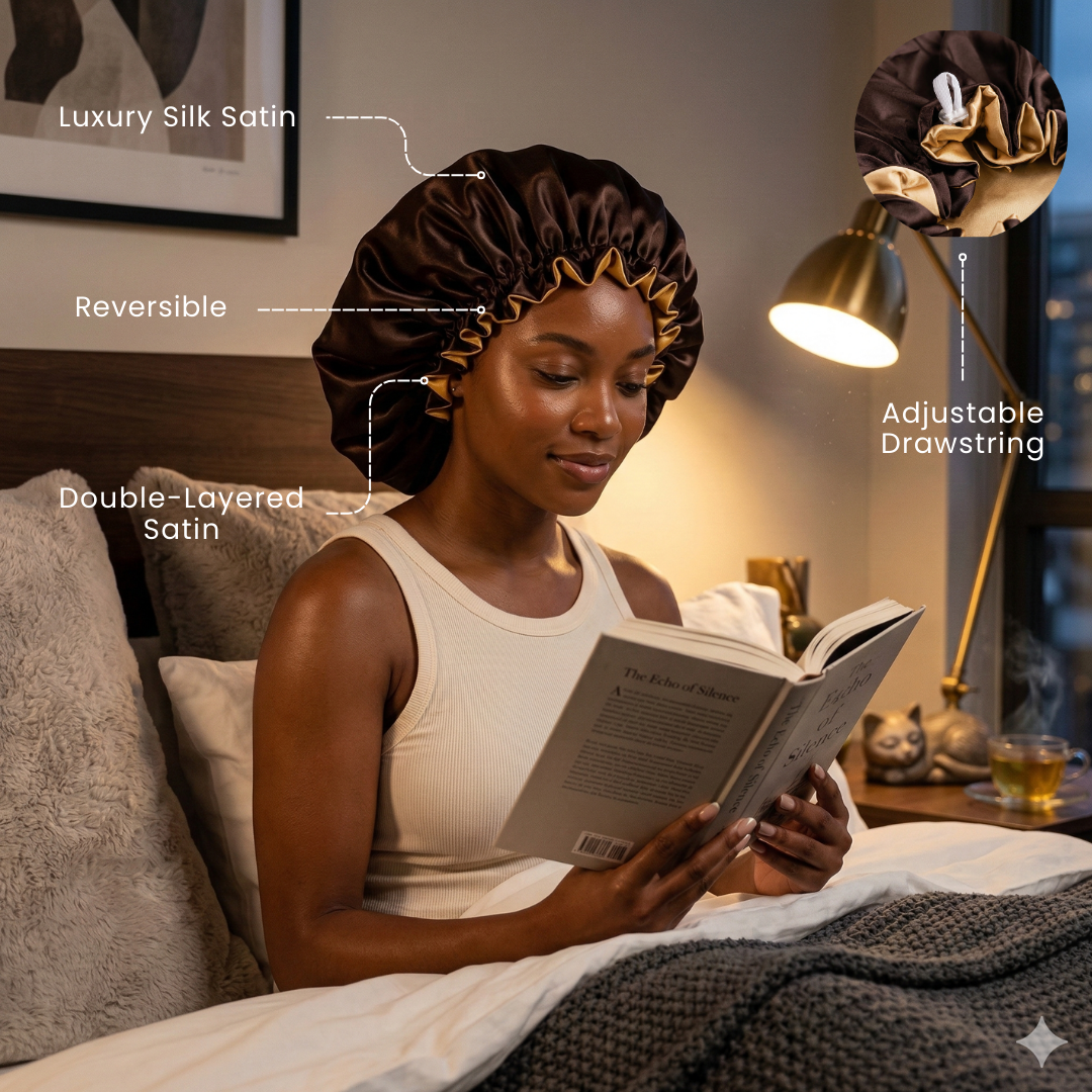 Chocolate Brown Satin Bonnet