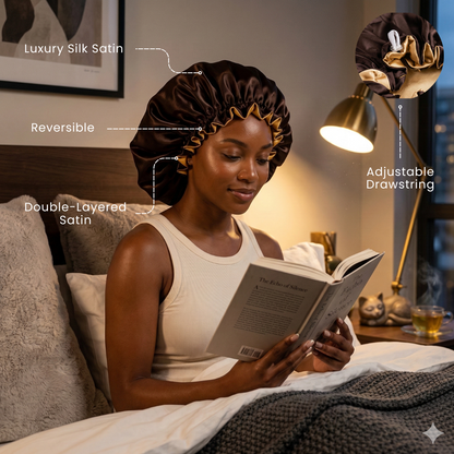 Chocolate Brown Satin Bonnet