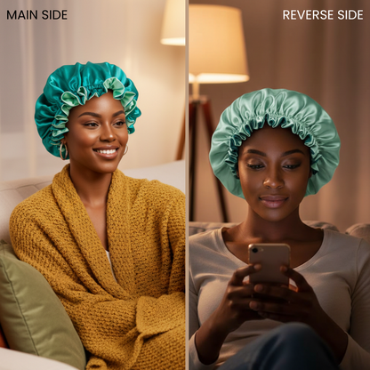 Teal Satin Bonnet