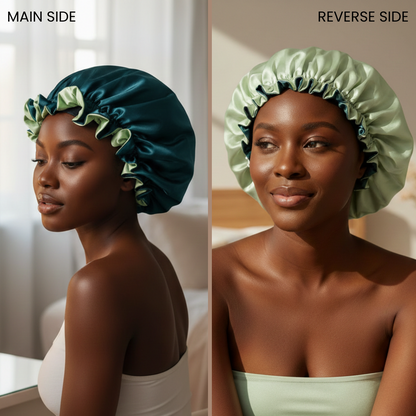 Dark Green Satin Bonnet