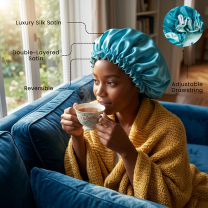 Scuba Blue Satin Bonnet