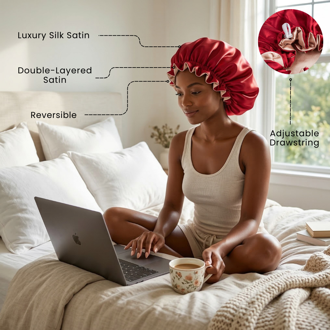 Red Satin Bonnet