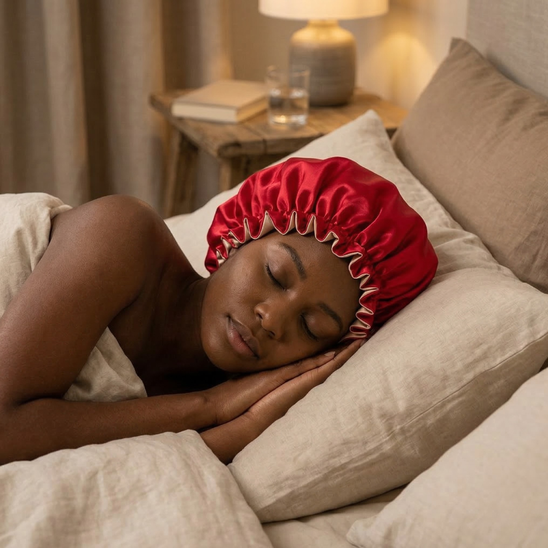 Red Satin Bonnet