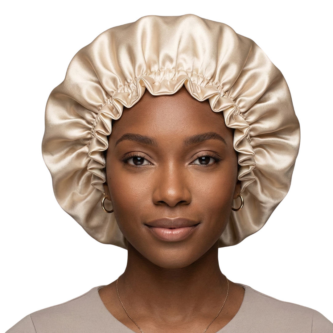 Champagne & Ivory Satin Bonnet