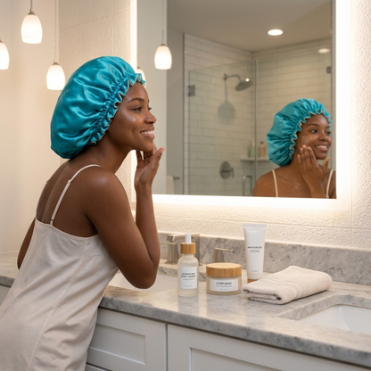 Scuba Blue Satin Bonnet