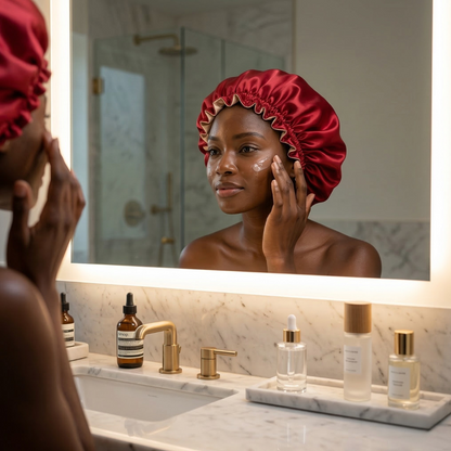 Red Satin Bonnet