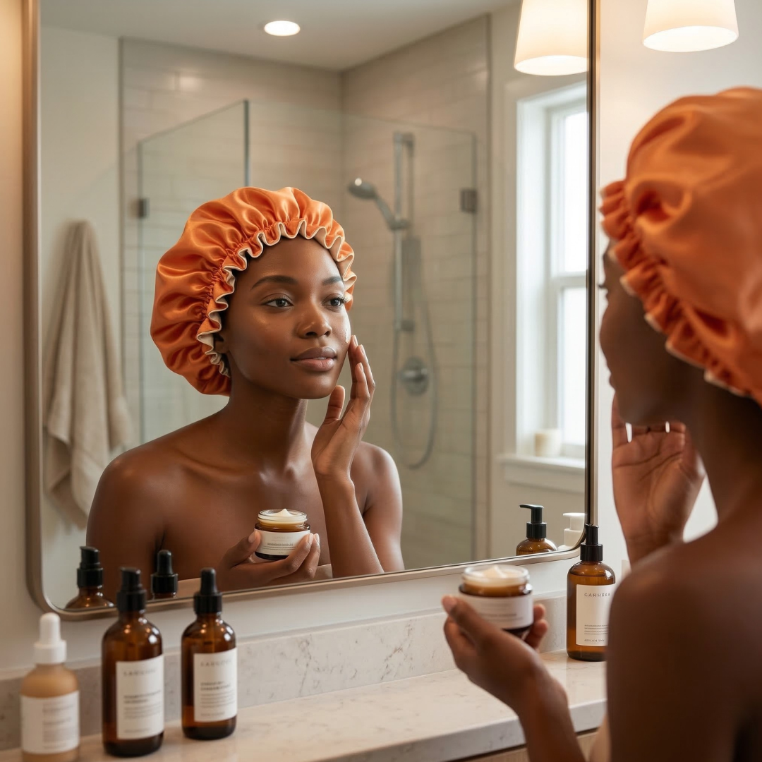 Tangerine Satin Bonnet