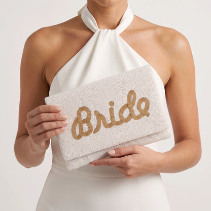 Bridal Clutch Bag (Gold Text)
