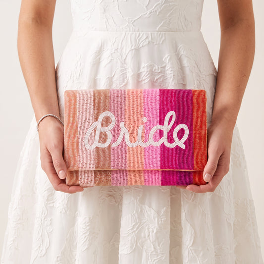 Pink Ombre Bride Clutch Purse
