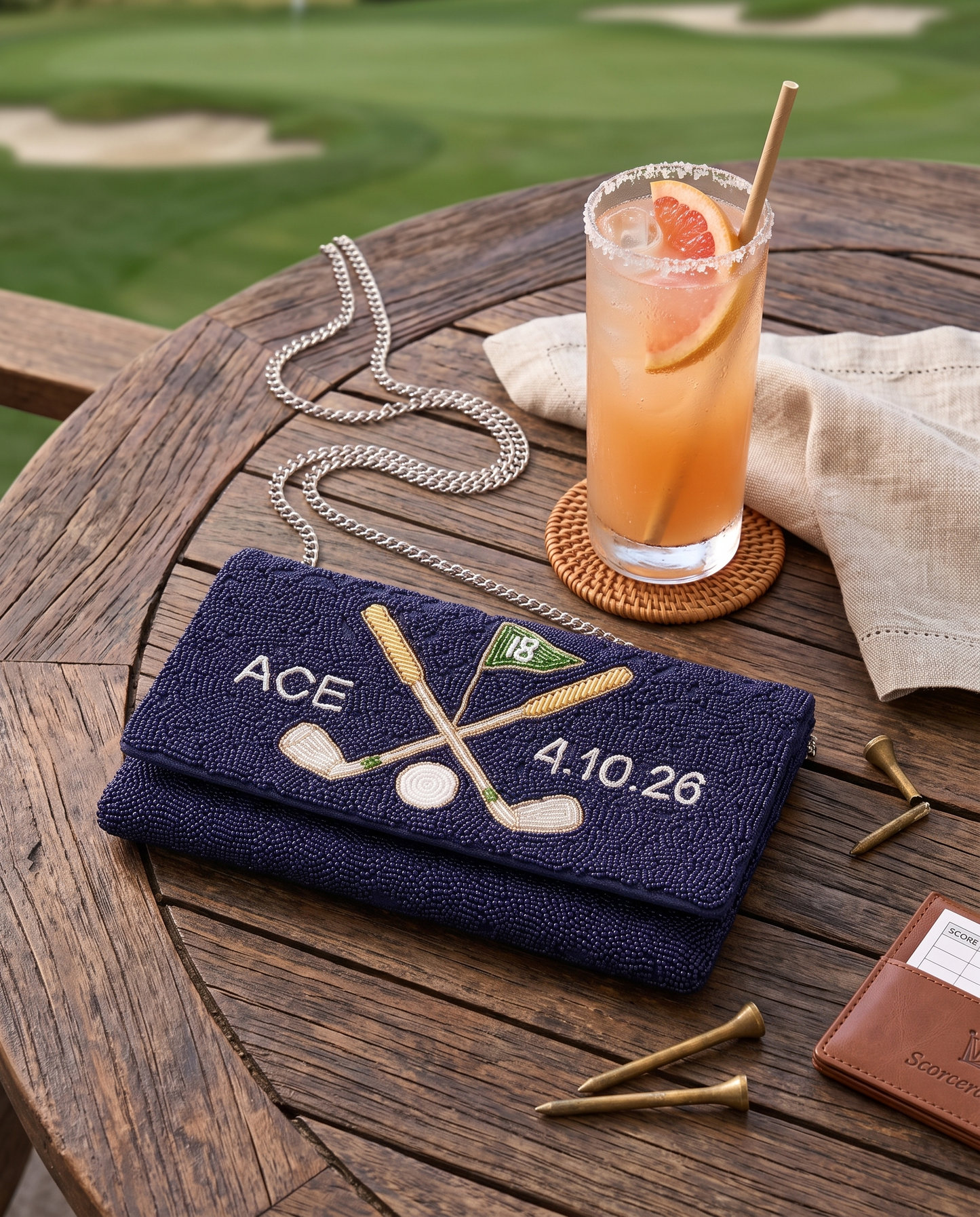 Personalized Golf Beaded Clutch (HHFC)