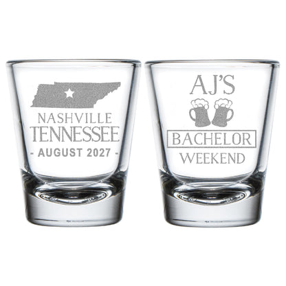 Personalized Bachelor Shot Glasses (CS 16)