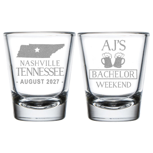 Personalized Bachelor Shot Glasses (CS 16)