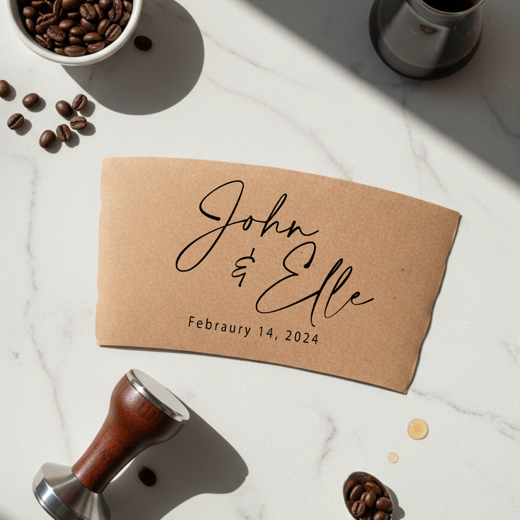 Names Minimalist Coffee Cup Sleeves