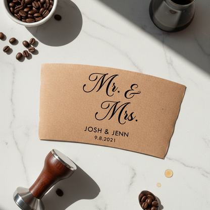 Names Minimalist Coffee Cup Sleeves