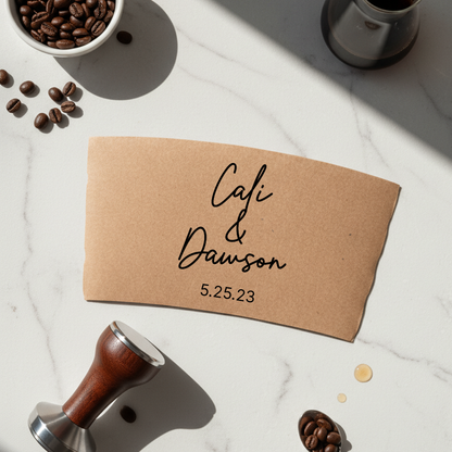 Names Minimalist Coffee Cup Sleeves