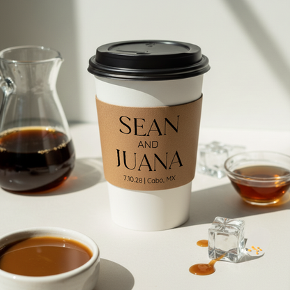 Names Minimalist Coffee Cup Sleeves
