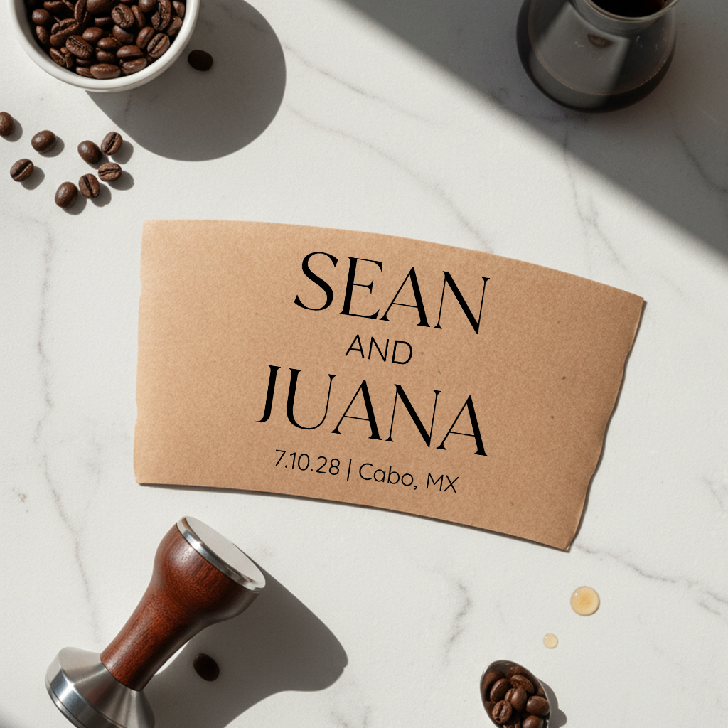 Names Minimalist Coffee Cup Sleeves