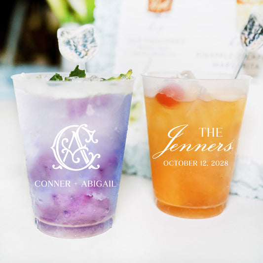 Custom Frosted Cups for Wedding Reception Personalized Party Cups (CS 685)