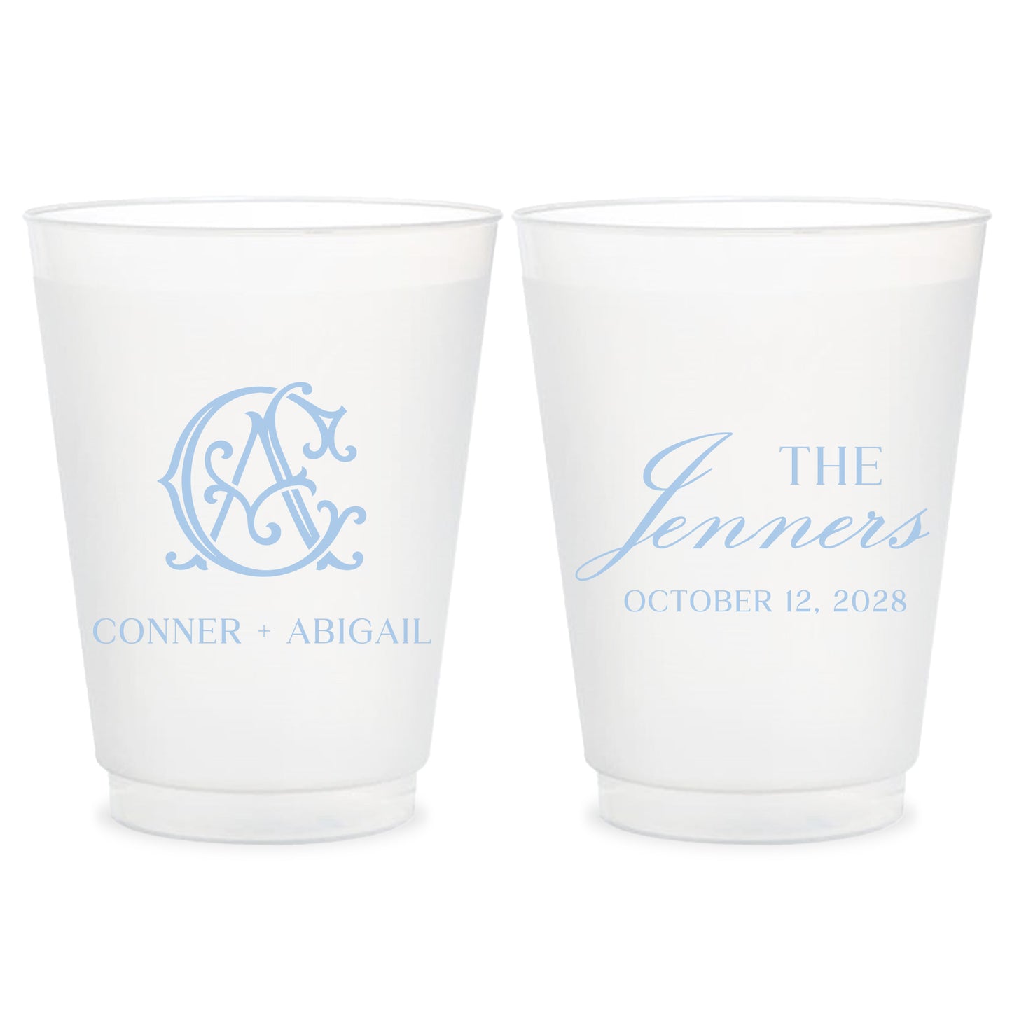 Custom Frosted Cups for Wedding Reception Personalized Party Cups (CS 685)
