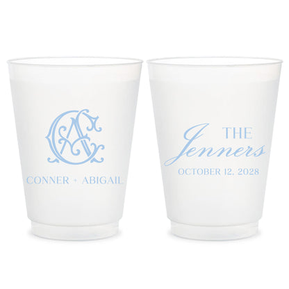 Custom Frosted Cups for Wedding Reception Personalized Party Cups (CS 685)