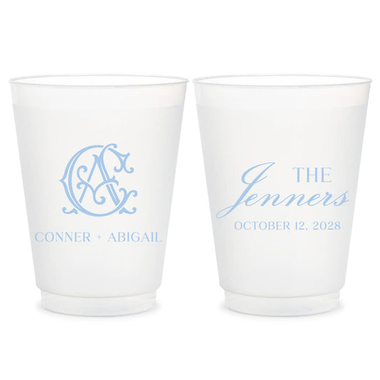 Custom Frosted Cups for Wedding Reception Personalized Party Cups (CS 685)