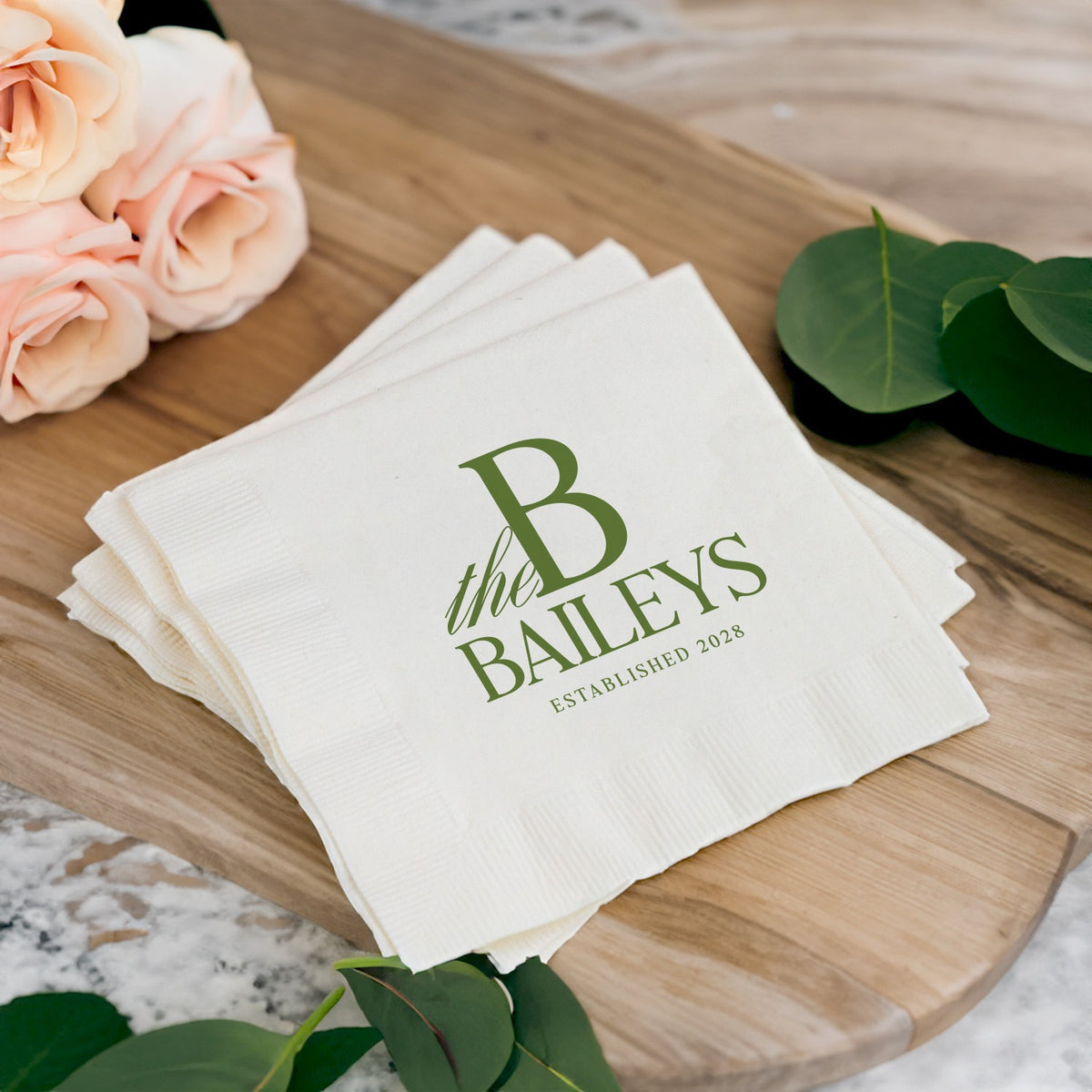 Personalized Wedding Cocktail Napkins with Initials (CS 726)