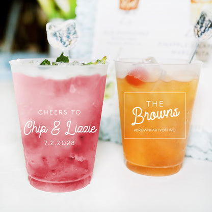 Personalized Wedding Frosted Cups with Custom Names (CS 686)