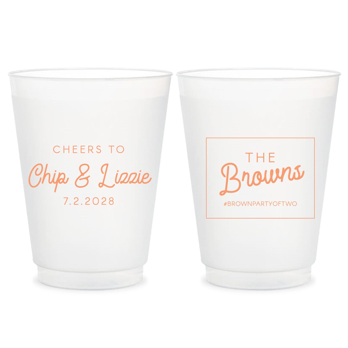 Personalized Wedding Frosted Cups with Custom Names (CS 686)
