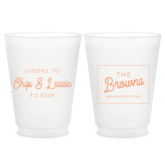Personalized Wedding Frosted Cups with Custom Names (CS 686)