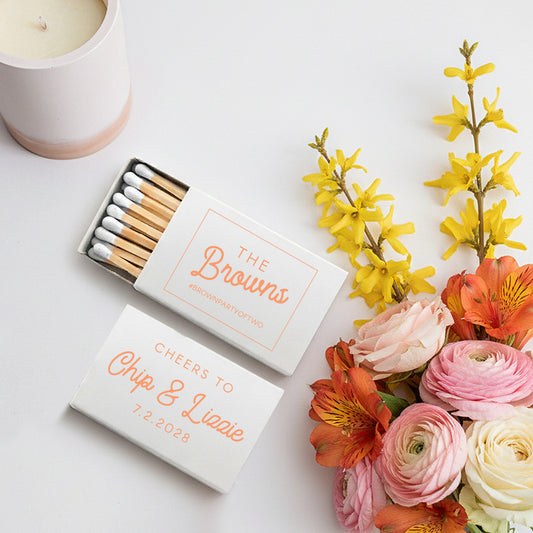 Personalized Wedding Matchbox Favors with Monogram (CS 686)