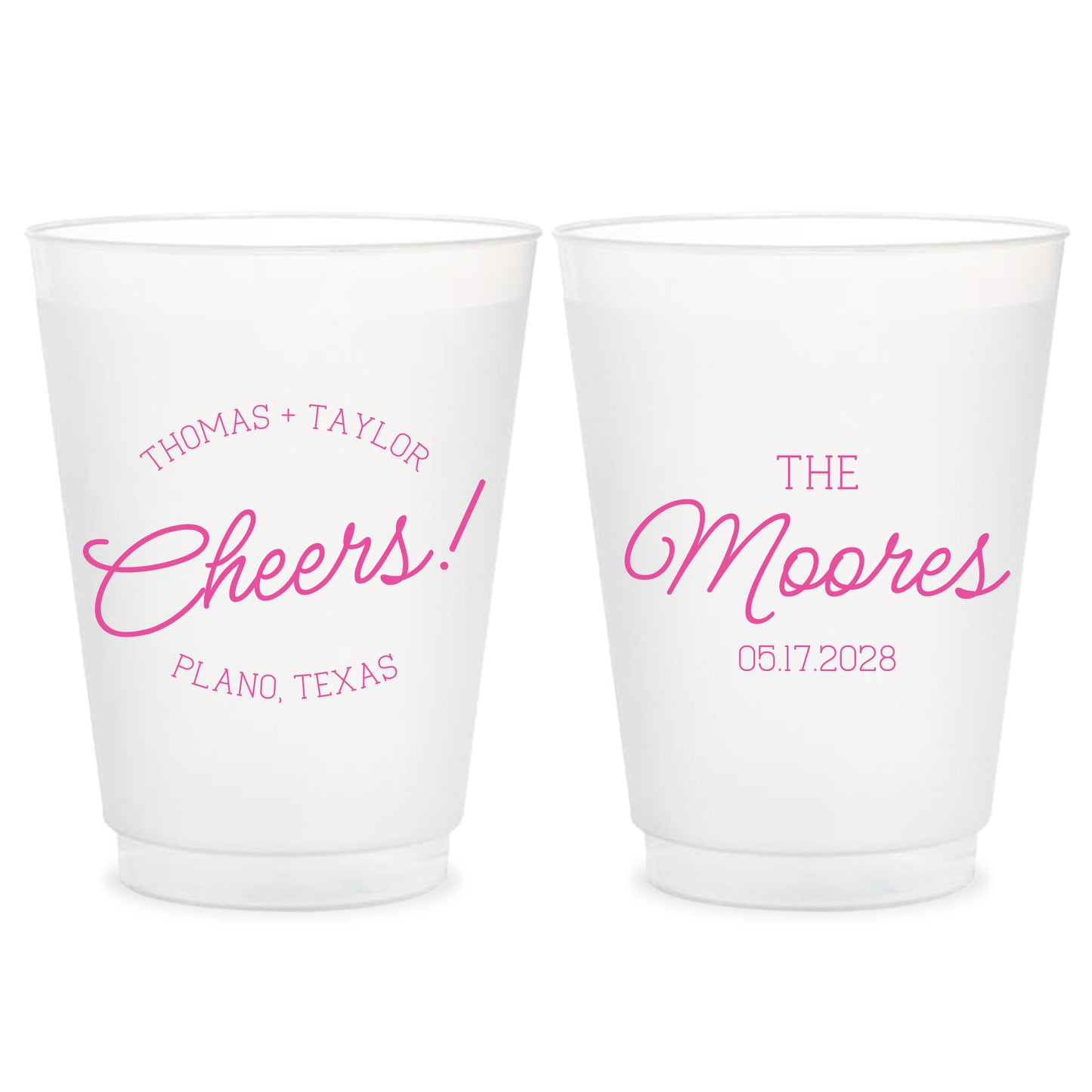 Custom Frosted Plastic Cups for Wedding Reception (CS 687)