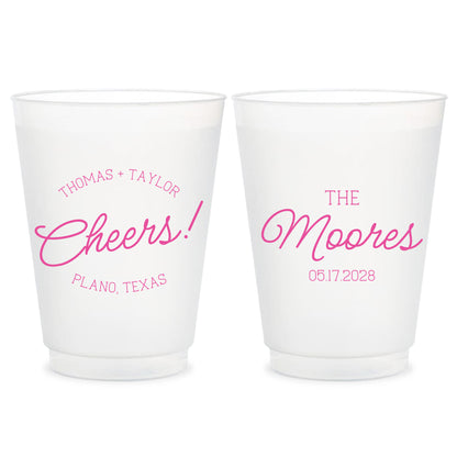 Custom Frosted Plastic Cups for Wedding Reception (CS 687)