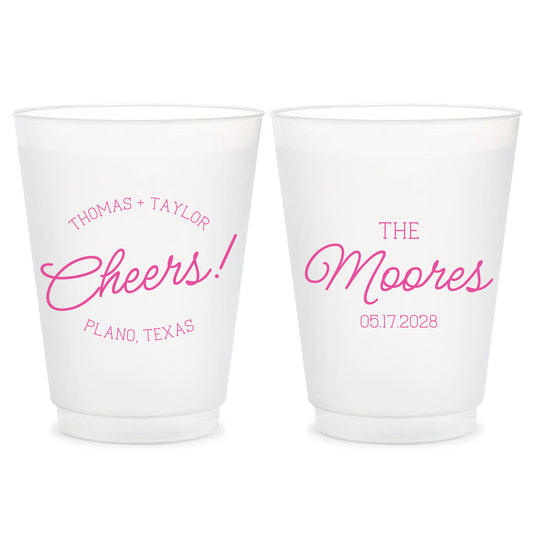 Custom Frosted Plastic Cups for Wedding Reception (CS 687)