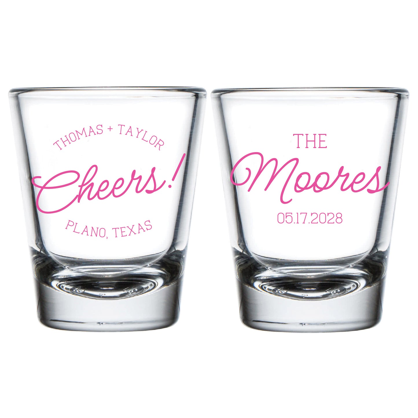 Custom Wedding Shooter Glass Party Favors (CS 687)