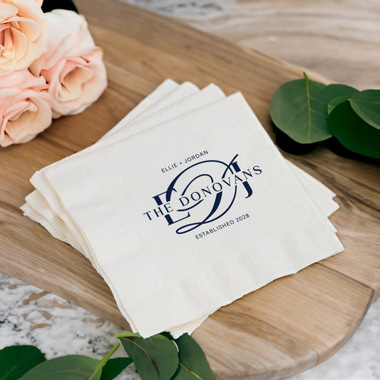 Custom Reception Napkins for Wedding Celebrations (CS 727)