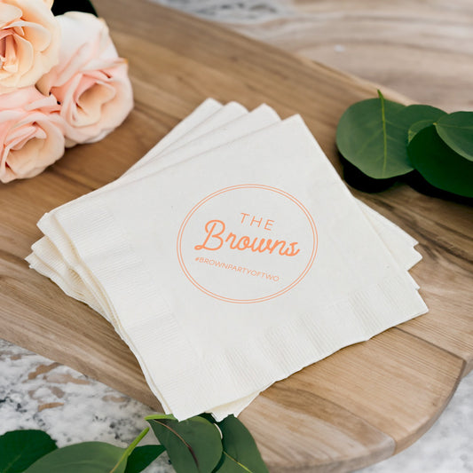 Monogram Wedding Paper Napkins Personalized Favors (CS 728)