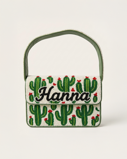Custom Name Cactus Shoulder Bag