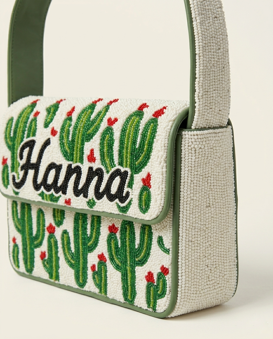 Custom Name Cactus Shoulder Bag