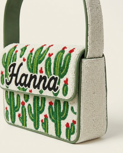 Custom Name Cactus Shoulder Bag