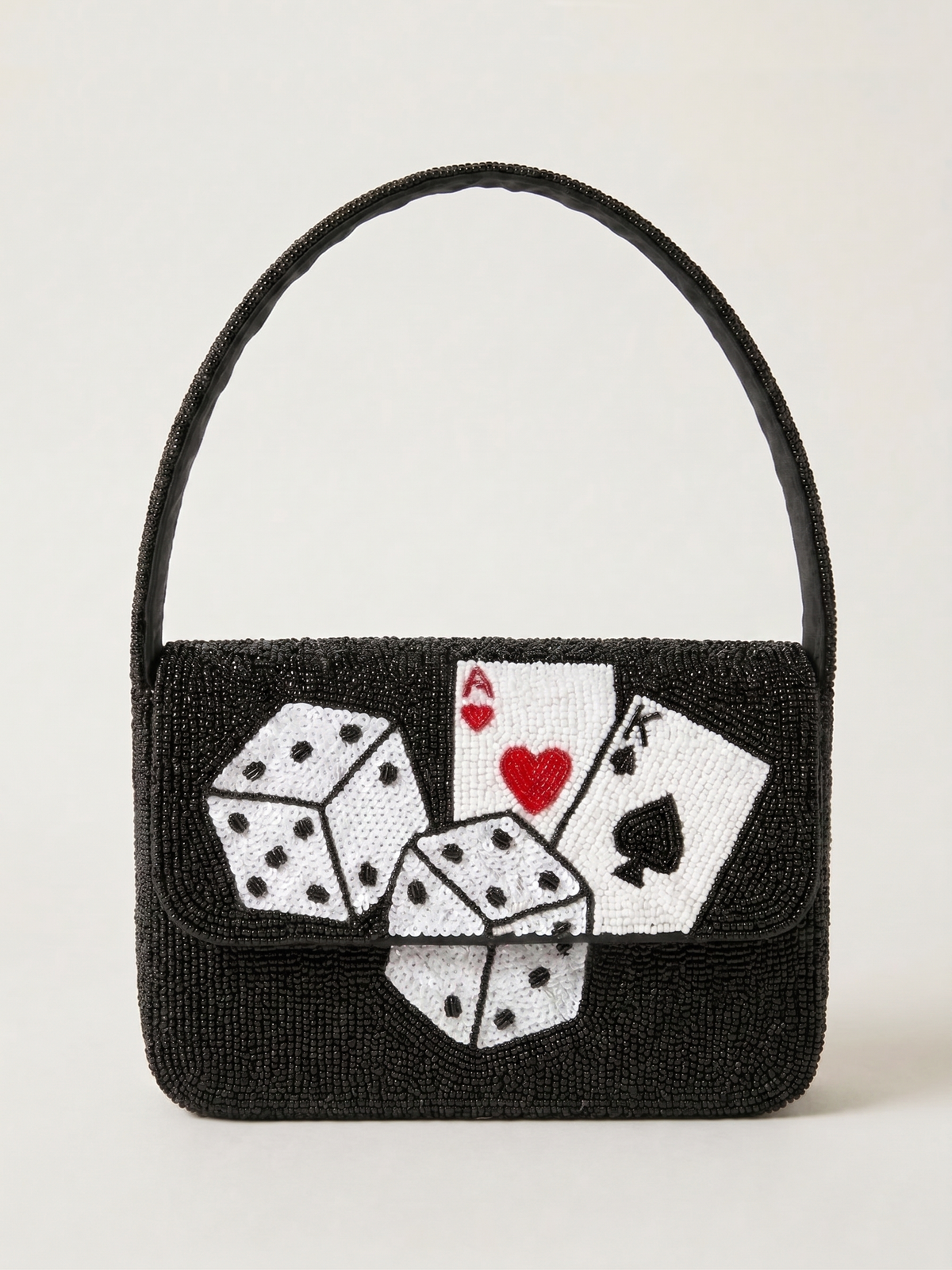 Hand-Beaded Game Night Shoulder Bag