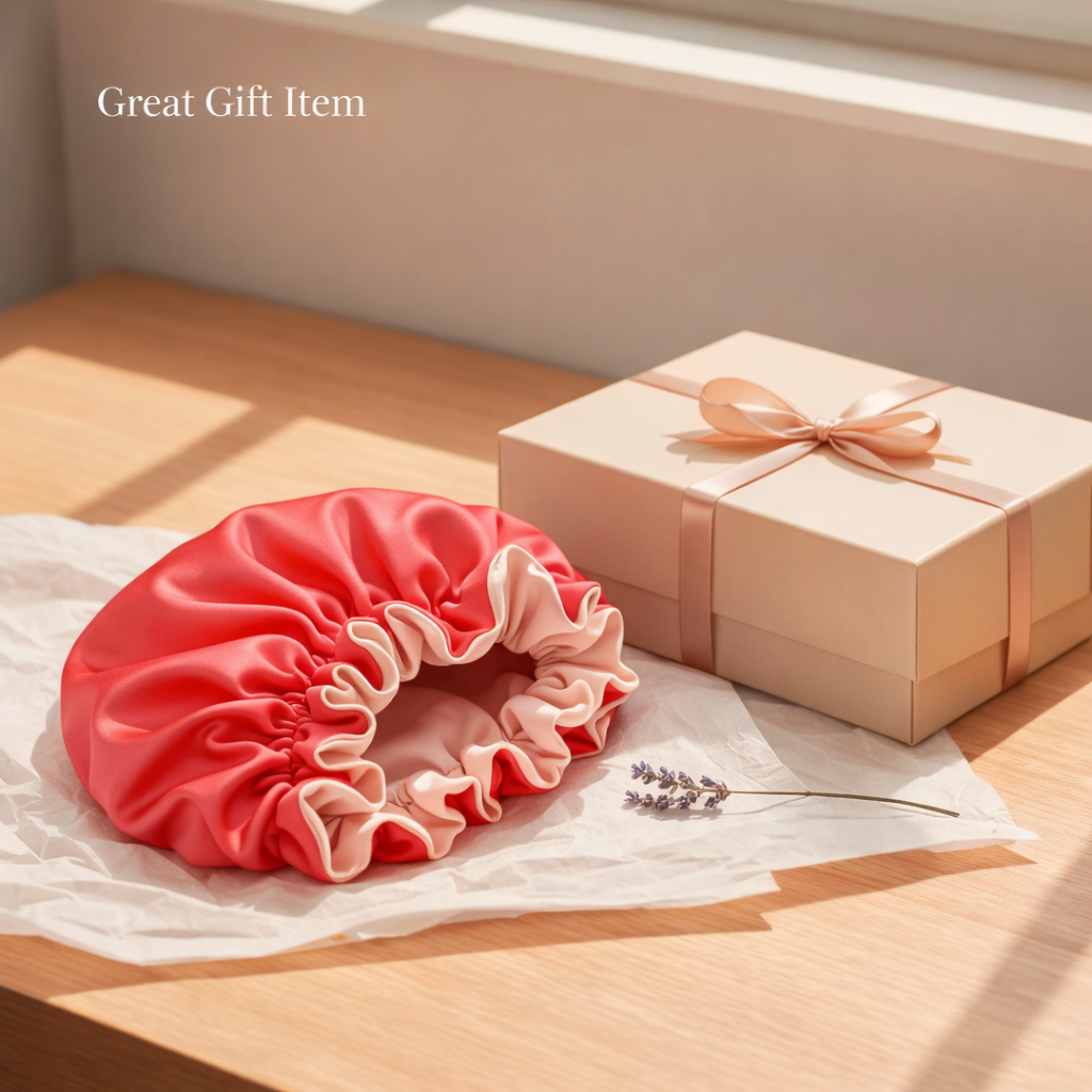 Coral Satin Bonnet