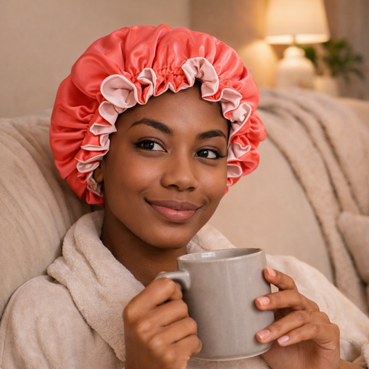 Coral Satin Bonnet