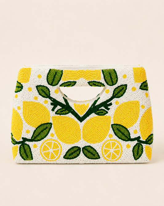Lemon Beaded Purse