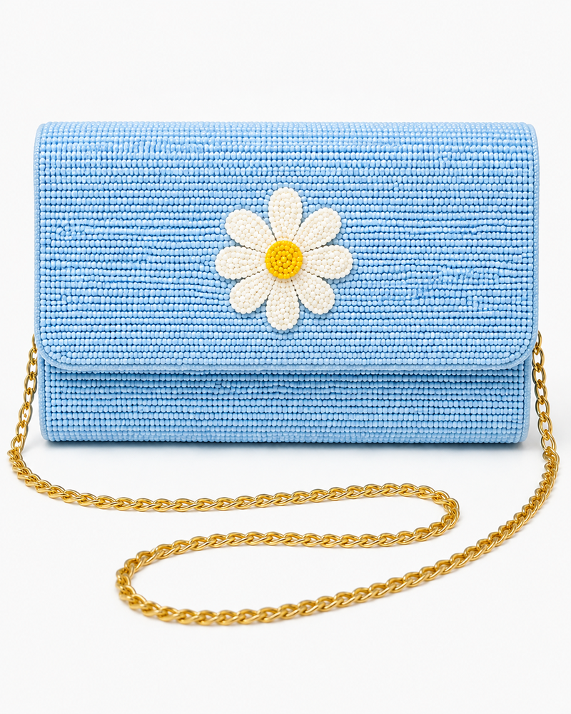 Something Blue Beaded Bridal Clutch