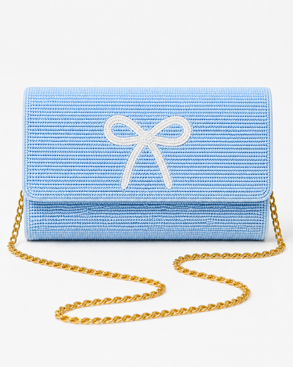 Something Blue Beaded Bridal Clutch