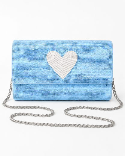 Something Blue Beaded Bridal Clutch