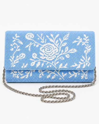 Something Blue Beaded Bridal Clutch