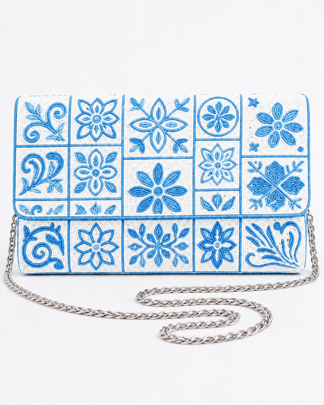 Something Blue Beaded Bridal Clutch
